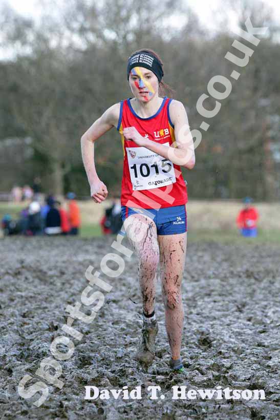 Lauren Howarth on her way to 2nd place in the 2013 BUCS Cross Country Championships.
